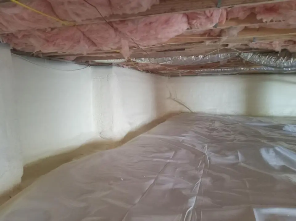 Crawl space encapsulation with closed-cell spray foam for Attic Insulation in Bellmead